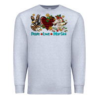 Heather Grey peace love martini Premium Sweatshirt - AdoDesignShop