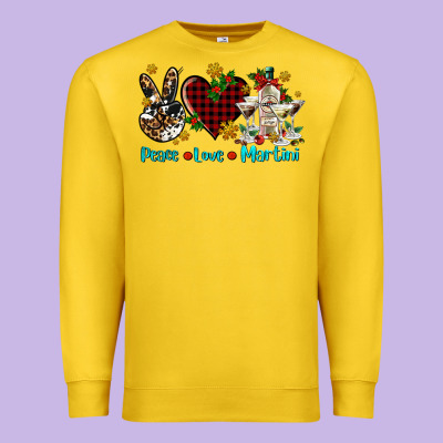 Peace Love Martini Premium Sweatshirt Designed By Adodesignshop