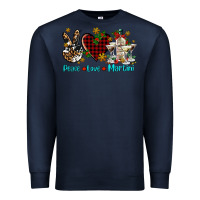 Navy peace love martini Premium Sweatshirt - AdoDesignShop