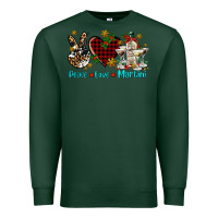 Sports Green peace love martini Premium Sweatshirt - AdoDesignShop