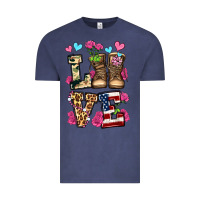 Vintage Denim love valentine's day army boots olivia Vintage Tee - OliviaCreatesArt
