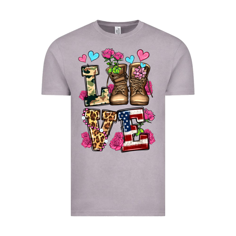 Love Valentine's Day Army Boots Olivia Vintage Tee by OliviaCreatesArt | Teevron