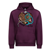 Mauve Wine nurse leopard heart Urban Hoodie - JahusDesignShop