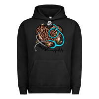 Pigment Black nurse leopard heart Urban Hoodie - JahusDesignShop