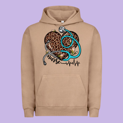 Nurse Leopard Heart Urban Hoodie Designed By Jahusdesignshop