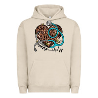 Pigment French Oak nurse leopard heart Urban Hoodie - JahusDesignShop