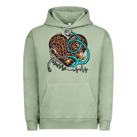 Pigment Oil Green nurse leopard heart Urban Hoodie - JahusDesignShop