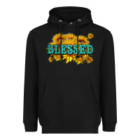 Black glitter blessed with sunflowers Heavyweight Hoodie - AdoDesignShop