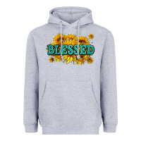 Heather Grey glitter blessed with sunflowers Heavyweight Hoodie - AdoDesignShop
