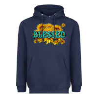 Navy glitter blessed with sunflowers Heavyweight Hoodie - AdoDesignShop