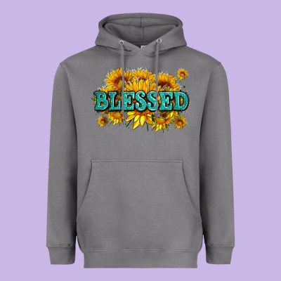 Glitter Blessed With Sunflowers Heavyweight Hoodie Designed By Adodesignshop