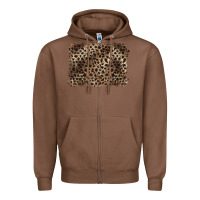 Chestnut handdrawn leopard pattern brown Zipper Hoodie - BarkalooDesign