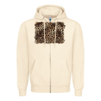 Sandshell handdrawn leopard pattern brown Zipper Hoodie - BarkalooDesign