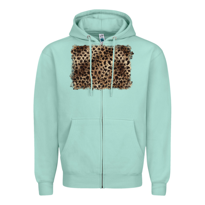 Handdrawn Leopard Pattern Brown Zipper Hoodie by BarkalooDesign | Teevron