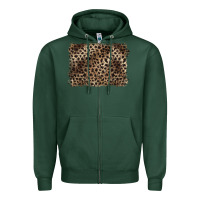 Sports Green handdrawn leopard pattern brown Zipper Hoodie - BarkalooDesign