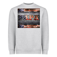 Heather Grey papa metal and american flag tumbler Heavyweight Sweatshirt - BarkalooDesign