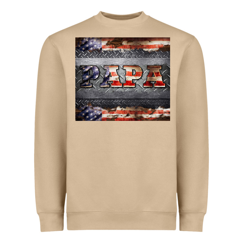 Papa Metal And American Flag Tumbler Heavyweight Sweatshirt by BarkalooDesign | Teevron
