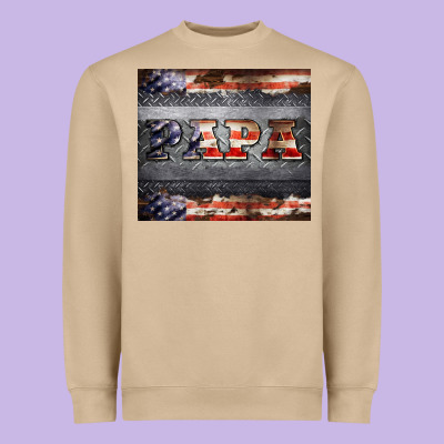 Papa Metal And American Flag Tumbler Heavyweight Sweatshirt Designed By Barkaloodesign