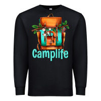 Black camp life camp backpack Premium Sweatshirt - AdoDesignShop