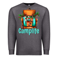Charcoal Heather camp life camp backpack Premium Sweatshirt - AdoDesignShop
