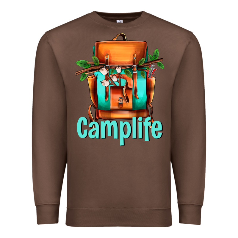 Camp Life Camp Backpack Premium Sweatshirt by AdoDesignShop | Teevron