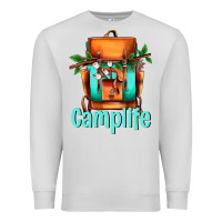 Dove Grey camp life camp backpack Premium Sweatshirt - AdoDesignShop