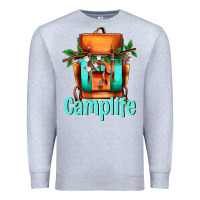 Heather Grey camp life camp backpack Premium Sweatshirt - AdoDesignShop