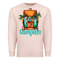 Pale Pink camp life camp backpack Premium Sweatshirt - AdoDesignShop