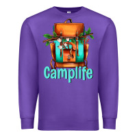 Purple camp life camp backpack Premium Sweatshirt - AdoDesignShop