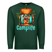 Sports Green camp life camp backpack Premium Sweatshirt - AdoDesignShop