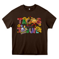 Chocolate Brown Tacos and tequila Heavy Core Tee - NancyCooperArtShop