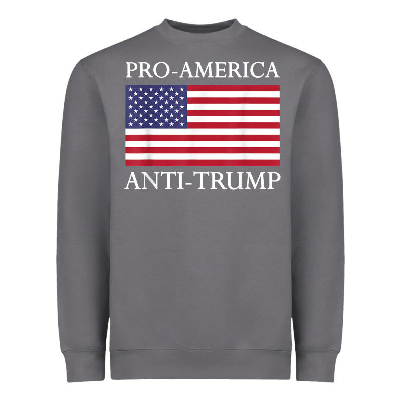 Pro America Anti Trump Shirt   American Usa Flag Resist T Shirt Heavyweight Sweatshirt by linhVisuals | Teevron