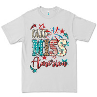 Dove Grey Little miss America 4th of july Premium Tee - HowdyJamesFarm
