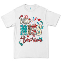 White Little miss America 4th of july Premium Tee - HowdyJamesFarm