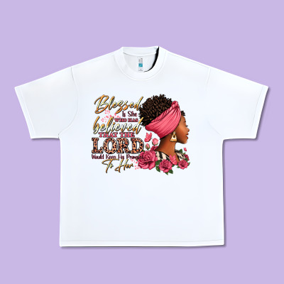 Blessed Is She Who Has Believed Afro Woman Urban Heavy Tee Designed By Ranaportraitstore