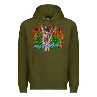 Army Green punk rock Merry Christmas Premium Hoodie - CowhideDigitalArt