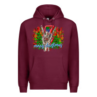 Burgundy punk rock Merry Christmas Premium Hoodie - CowhideDigitalArt
