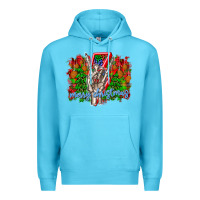 Ocean Blue punk rock Merry Christmas Premium Hoodie - CowhideDigitalArt