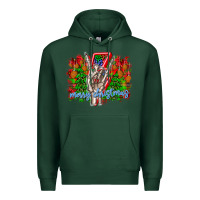 Sports Green punk rock Merry Christmas Premium Hoodie - CowhideDigitalArt