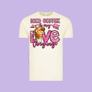 Iced Coffee Is My Love Language Vintage Tee Designed By Oliviacreatesart