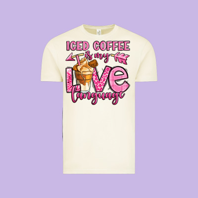 Iced Coffee Is My Love Language Vintage Tee Designed By Oliviacreatesart