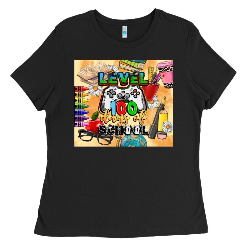 Level 100 Days Of School Ladies Tee by CowGirlArtShop | Teevron