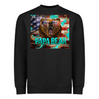 Black papa bear american flag  tumbler Heavyweight Sweatshirt - BarkalooDesign