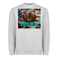 Papa Bear American Flag  Tumbler Heavyweight Sweatshirt | Teevron