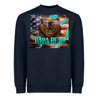 Navy papa bear american flag  tumbler Heavyweight Sweatshirt - BarkalooDesign