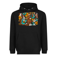 Black western cowhide horseshoe sunflower background Heavyweight Hoodie - AdoDesignShop