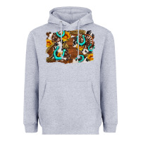 Western Cowhide Horseshoe Sunflower Background Heavyweight Hoodie | Teevron