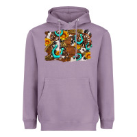 Lavender western cowhide horseshoe sunflower background Heavyweight Hoodie - AdoDesignShop