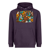 Plum western cowhide horseshoe sunflower background Heavyweight Hoodie - AdoDesignShop