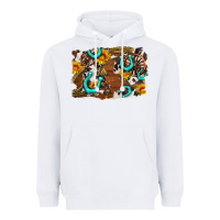 White western cowhide horseshoe sunflower background Heavyweight Hoodie - AdoDesignShop